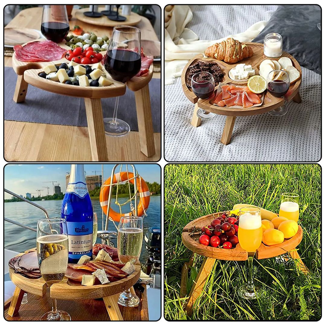 CheeseBoard Delights – Stylish Wooden Picnic Accessory Skanto