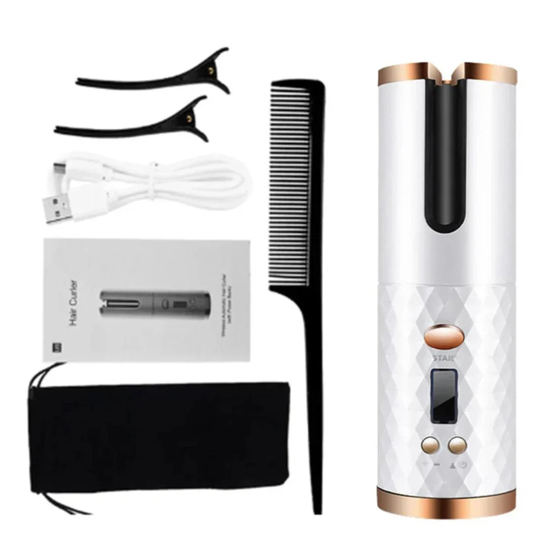 Skanto | PerfectCurl Automatisk Krøll Styler | Trådløs og Oppladbar for Perfekte Krøller