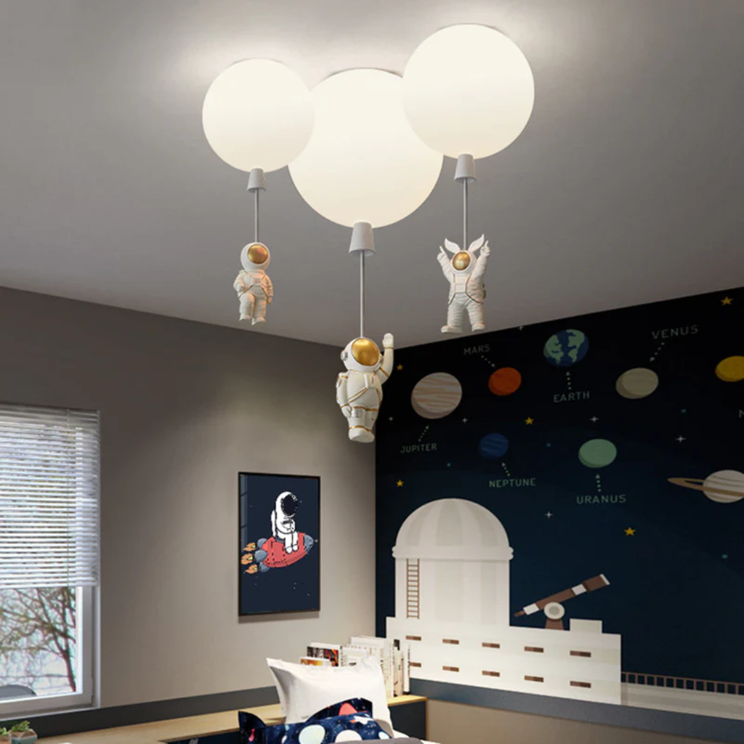 Skanto | Trendy Måne/Astronaut Barnerom LED Taklampe - CosmoGlow