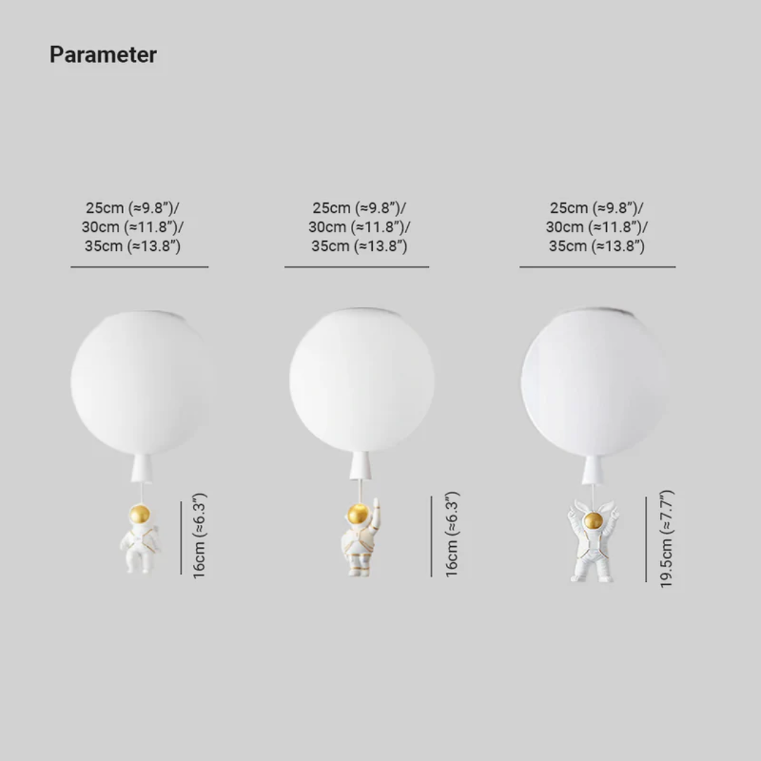 Skanto | Trendy Måne/Astronaut Barnerom LED Taklampe - CosmoGlow