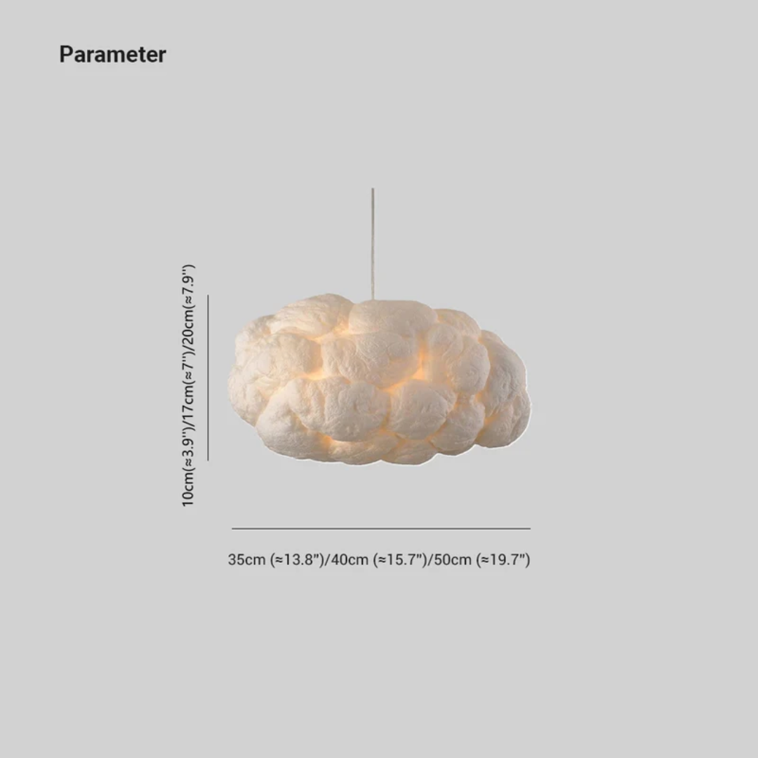 Designer Cloud LED Pendellampe Hvit PVC/Bomull - Nimbus | Skanto