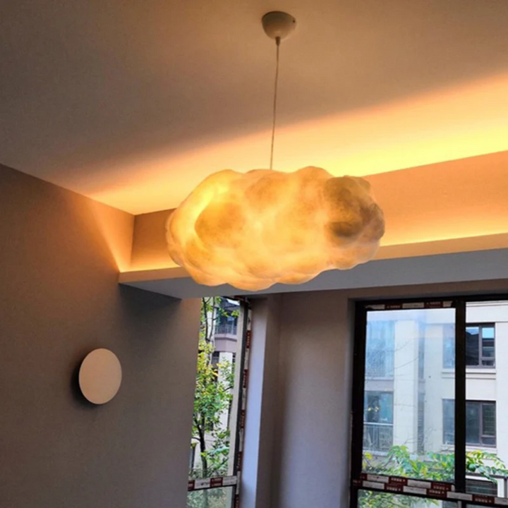 Designer Cloud LED Pendellampe Hvit PVC/Bomull - Nimbus | Skanto