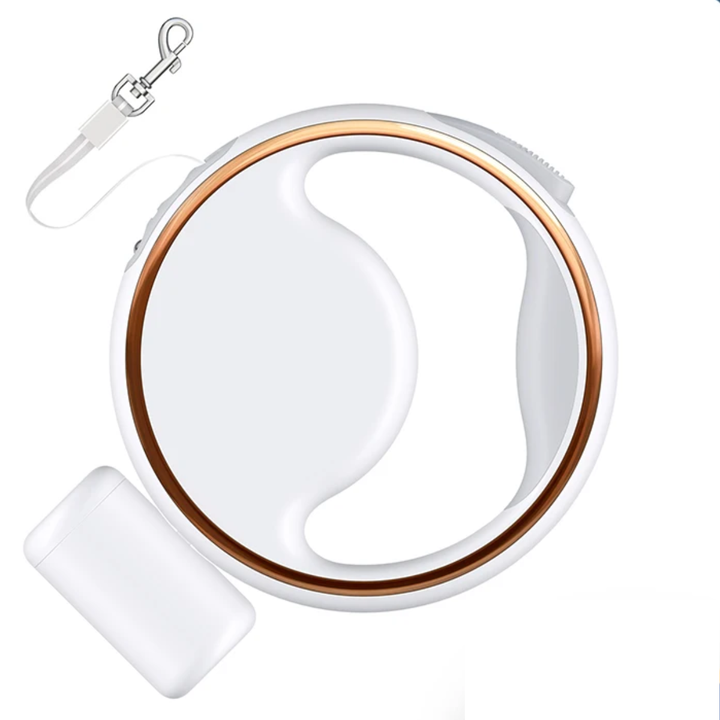 Skanto | AutoLeash Light – Automatisk hundebånd med LED og søppelbaneholder for trygge turer