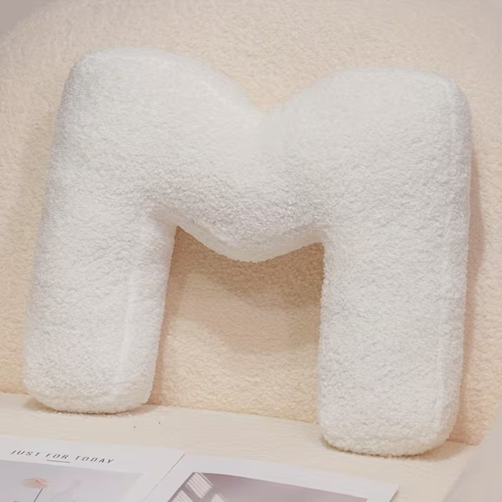 Hvit Bokstav Dekorativ Pute – Myk Og Allsidig | Kreative Puter For Sofaen Og Sengen | Skanto