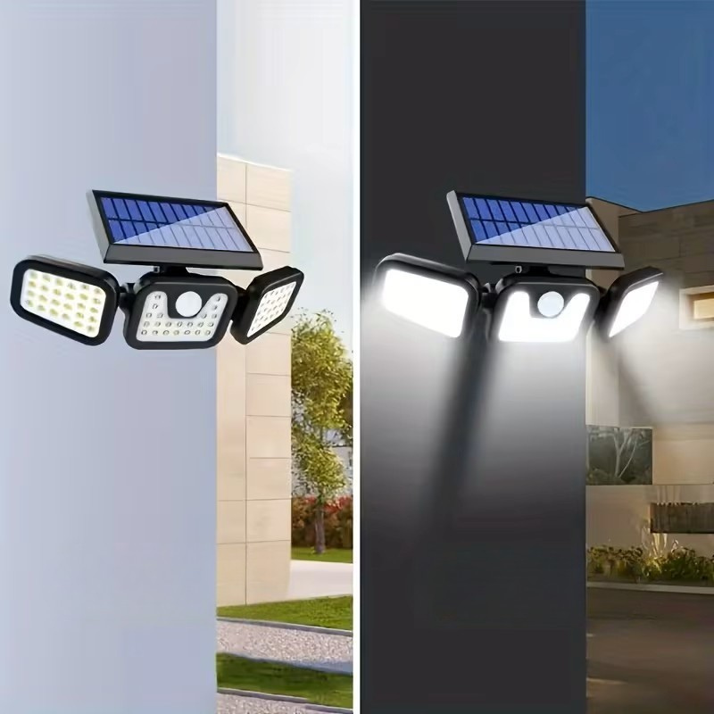 Solar vegglampe med bevegelsessensor – Lys sterk utendørsbelysning med 3 lysmodus | Værbestandig IP44 for hage, gårdsrom og garasje | Skanto