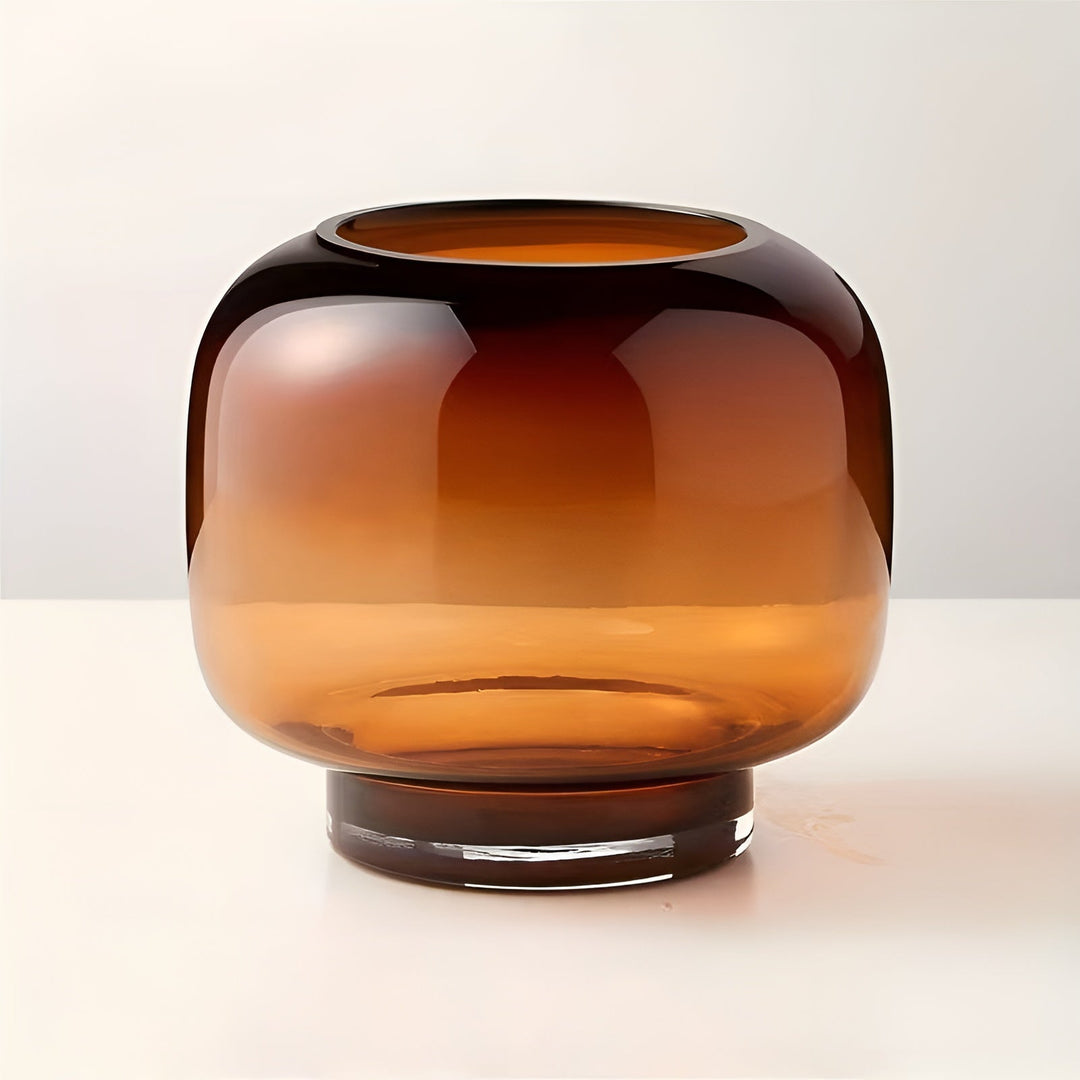 Glass Vase Hand Skantoown – Minimalistisk og Dekorativ | Transparent Design for Skantoomster, Hydroponics og Moderne Boligrom i Amber | Skanto