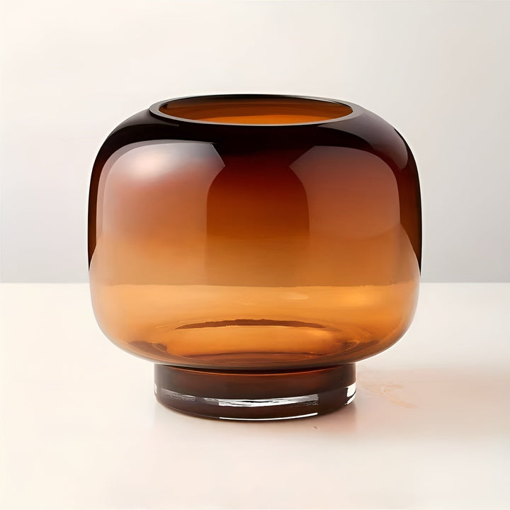 Skantoown glasshåndvase – minimalistisk og dekorativ | Gjennomsiktig interiør for blomster, hydroponikk og moderne planter i ravfarget