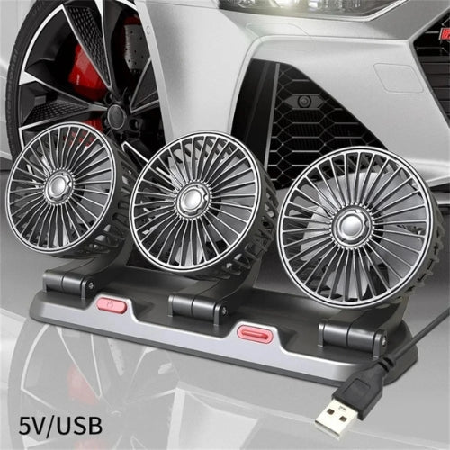 360° Justerbar 3-Hode Bilvifte USB/12V/24V – AirFlow | Skanto