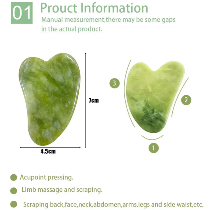 Skanto | Instant Glow Gua Sha & Jade Roller Set | For strålende hud og naturlig avslapning