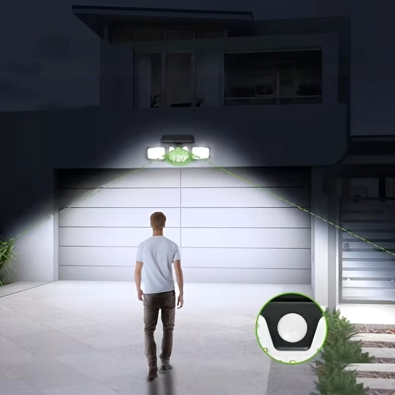 Solar vegglampe med bevegelsessensor – Lys sterk utendørsbelysning med 3 lysmodus | Værbestandig IP44 for hage, gårdsrom og garasje | Skanto