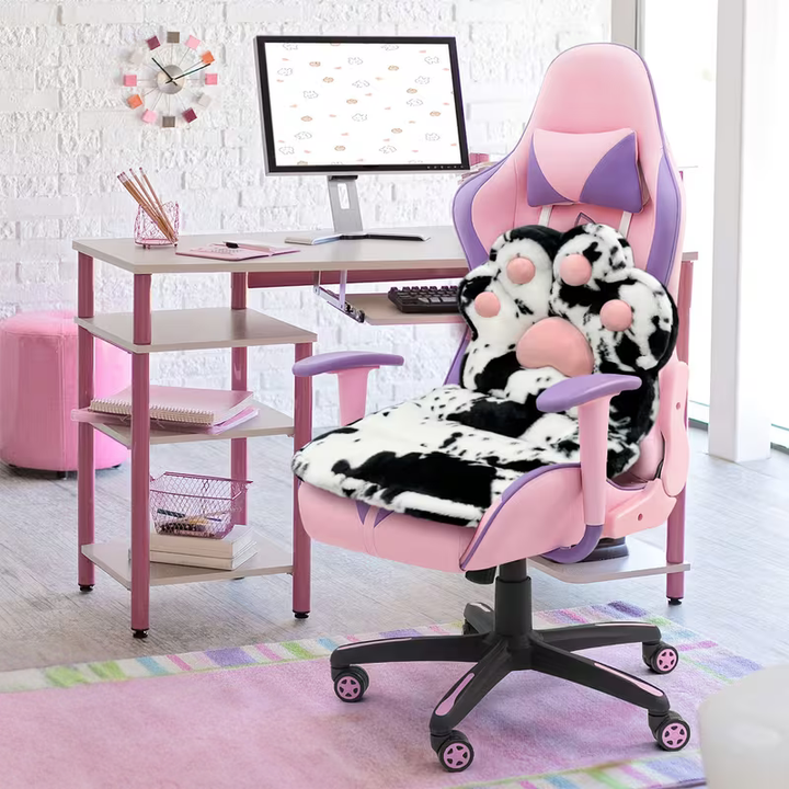 L-formet kattepfotpute – kosete og myk | Fluffy setepute for spillstoler og sofaer | Skanto