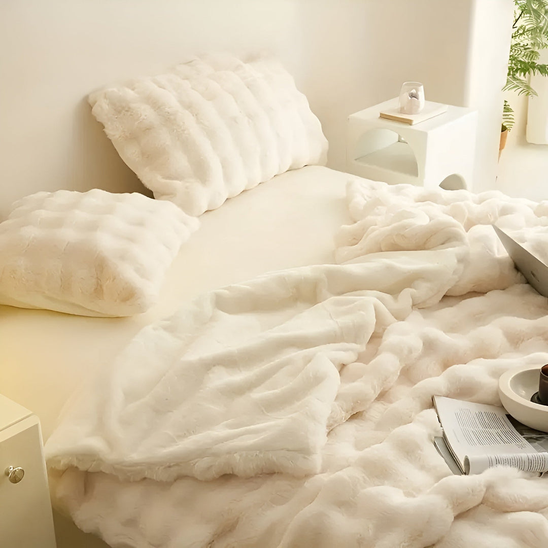 Fleece og fleece-lue – Ekstra myk og varm | Perfekt for sofa og soverom