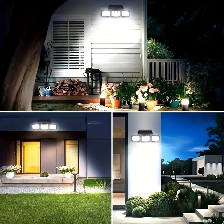 Solar vegglampe med bevegelsessensor – Lys sterk utendørsbelysning med 3 lysmodus | Værbestandig IP44 for hage, gårdsrom og garasje | Skanto
