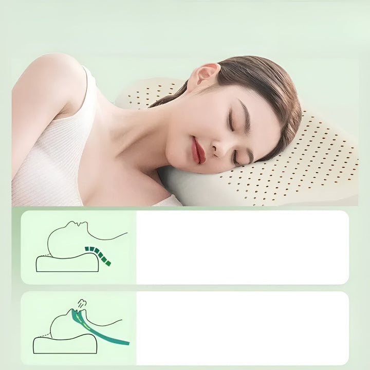 Nakkepute laget av thailandsk naturlateks – ergonomisk og pustende | Perfekt for en avslappende søvn