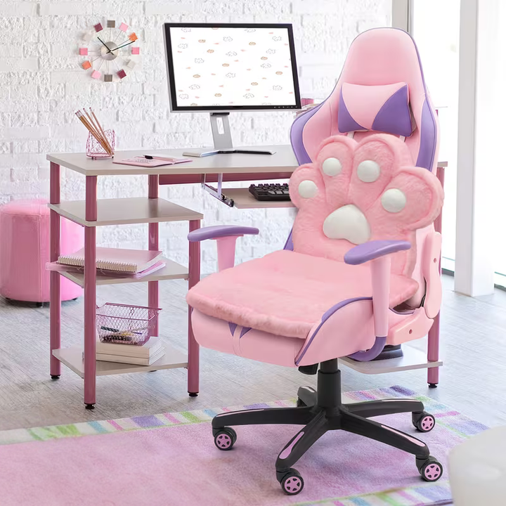 L-formet kattepotepute – kosete og myk | Fluffy sittepute for spillstoler og sofaer