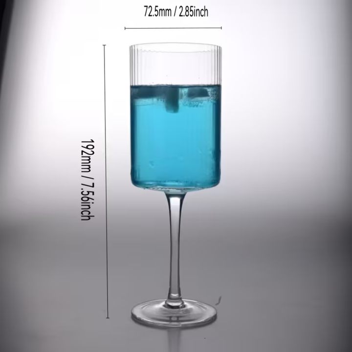 Krystallglass med vintage-riller – Gjennomsiktig og dekorativ | Elegant glass for hverdagsbruk og tabbouleh-kultur