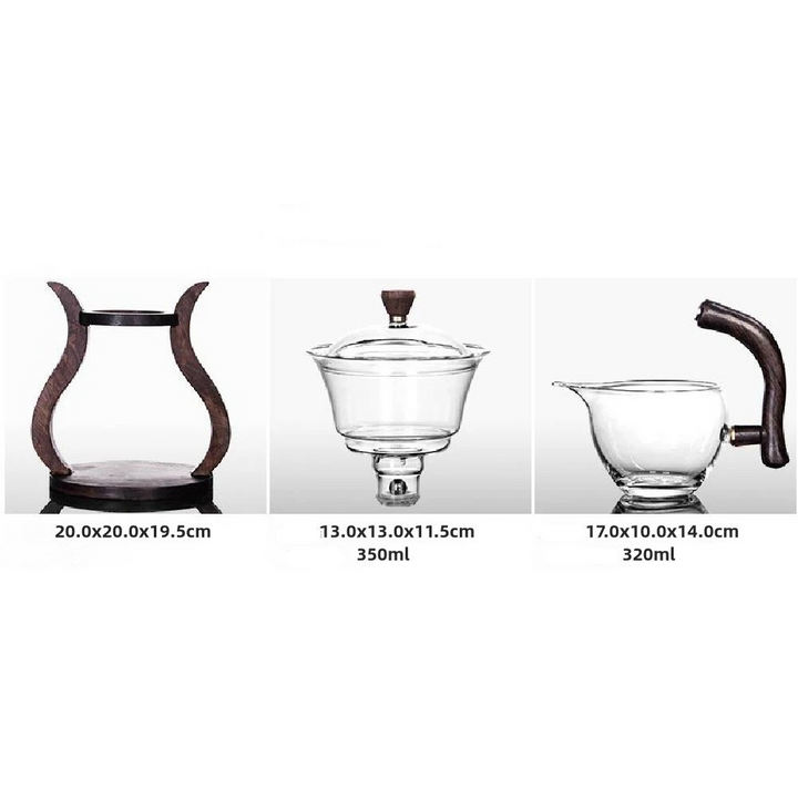 Glass Teaset med magnetisk flyt – semi-automatisk kjele, varmebestandig og elegant | Skanto