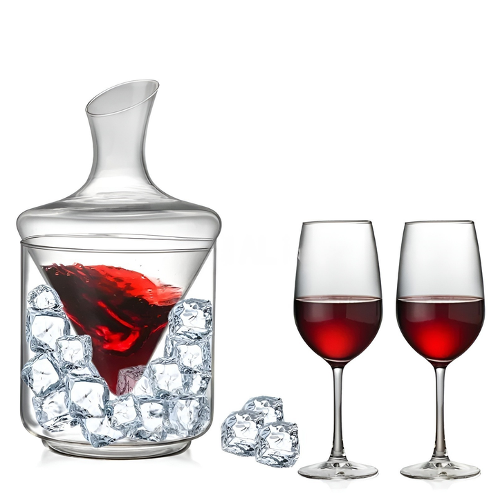 Whiskykaraffel med isbeholder – Loodvrij premium glass | Stilig sett for whisky, vodka og brandy
