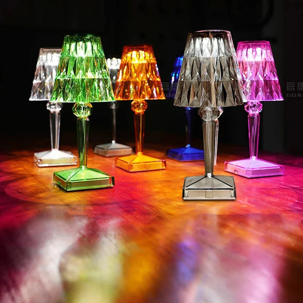 Acrylic Crystal Table Lamp – Kunstnerisk Design, Dimbar, Energisparende, Ideell for Stue eller Soverom | Skanto