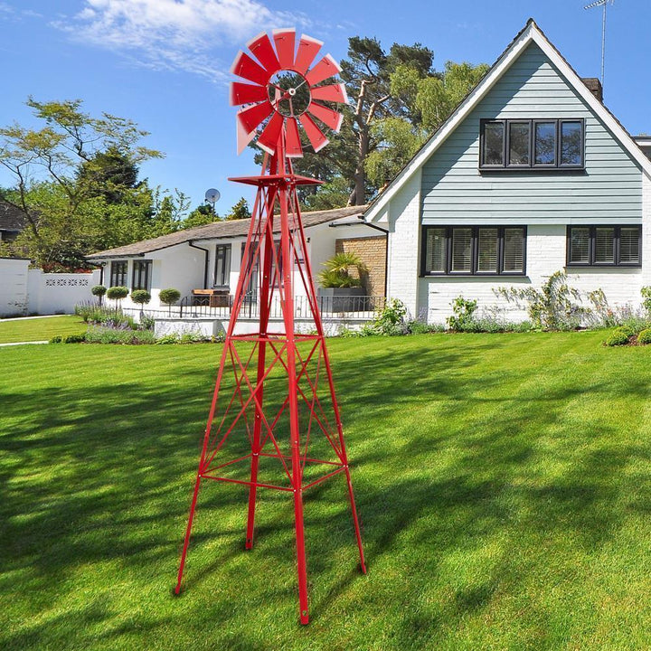 Skanto | Vindmølle 8FT Metall Ornamental - Hagedekorasjon