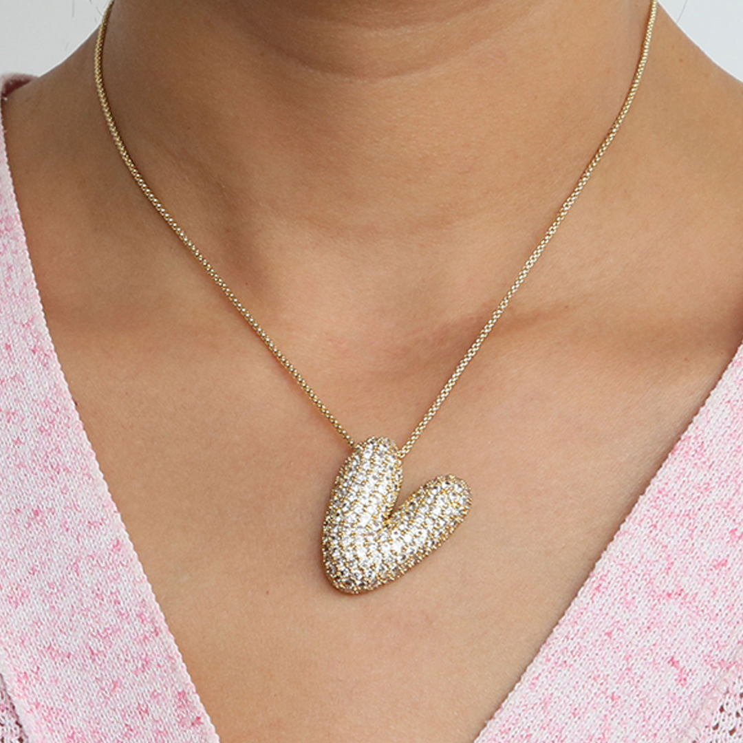 Skanto | Chunky Bubble Diamond Dazzle Initial Halskjeder