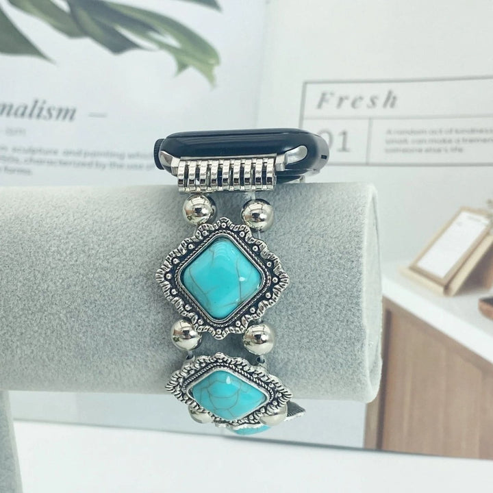 Skanto | Boho-Chic Armbånd for Smartklokker med Edle Turkis Detaljer
