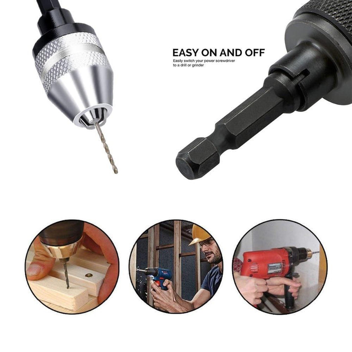 Skanto | Icool nøkkelløs borpatron 0.3 3.6mm konverteringsverktøy 1/4" sekstant hurtigbytteadapter chuck for elektrisk drill