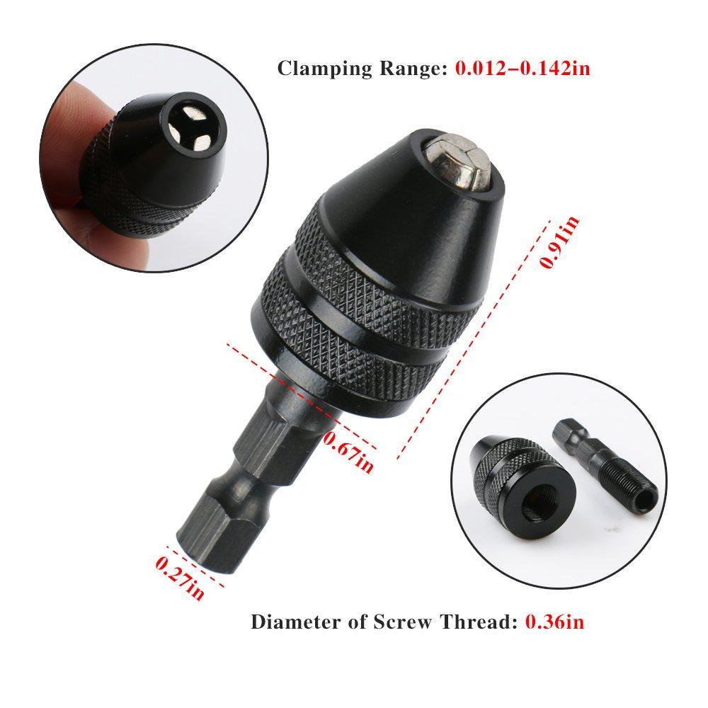 Skanto | Icool nøkkelløs borpatron 0.3 3.6mm konverteringsverktøy 1/4" sekstant hurtigbytteadapter chuck for elektrisk drill