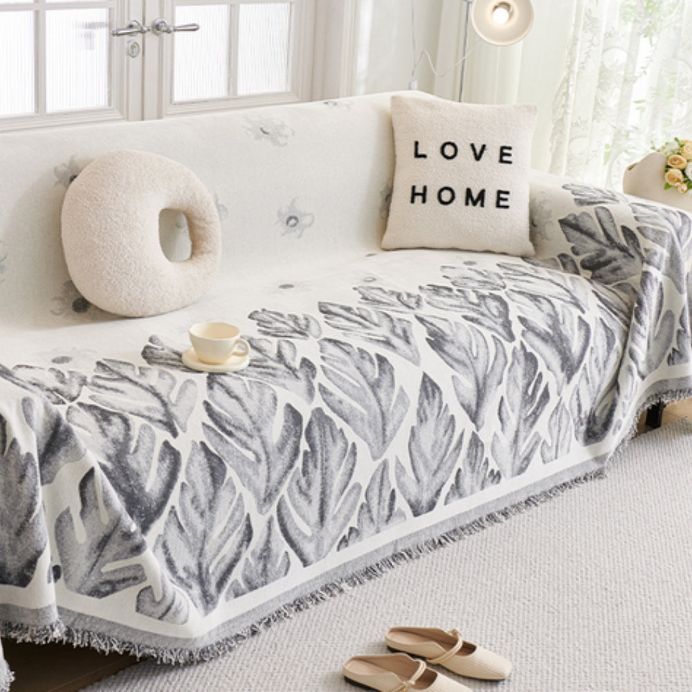 Skanto | Verdure Leaf Pattern Chenille Sofa Cover