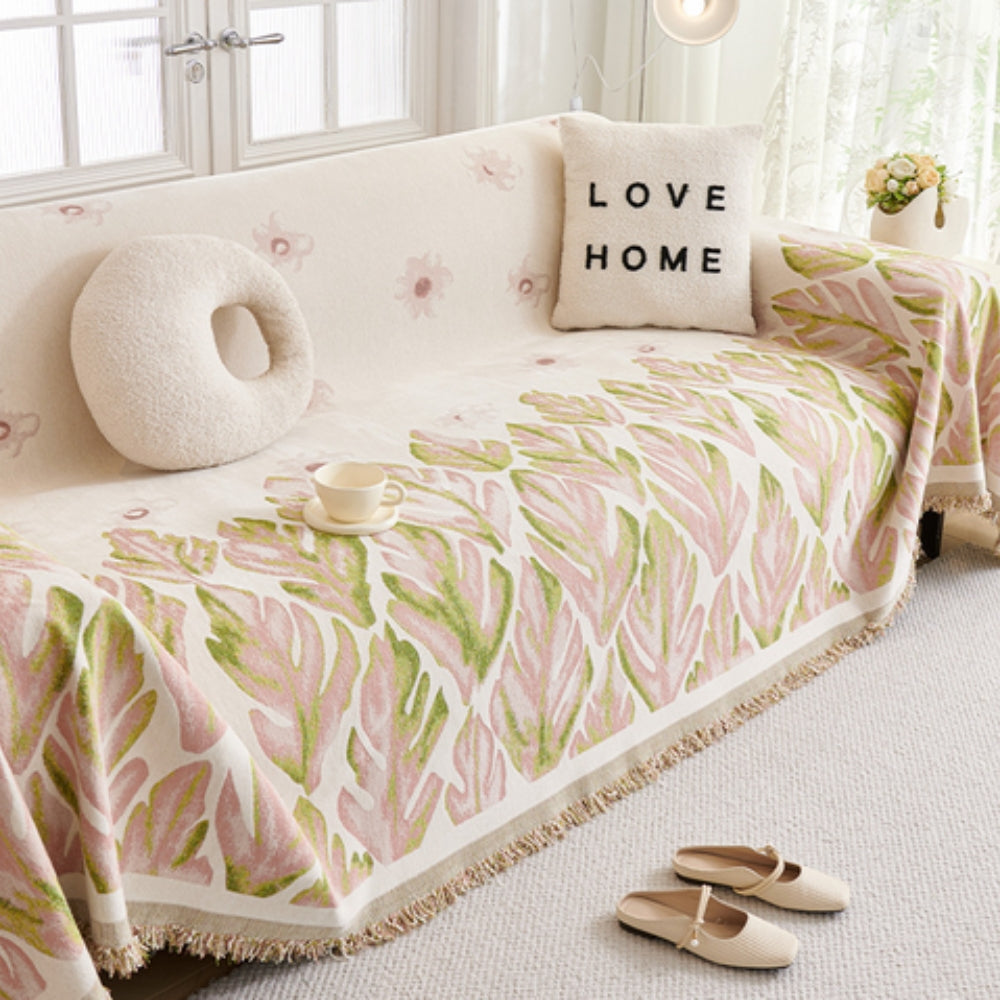 Skanto | Verdure Leaf Pattern Chenille Sofa Cover
