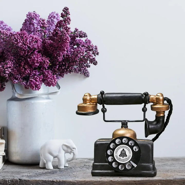Antikk Telefon Dekorasjon – Nostalgisk Retro Borddekorasjon for Stue og Kontor | Skanto