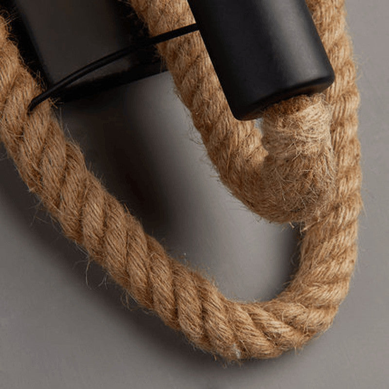 Skanto Vegglampe | Vintage Stil | Hamp Tau Lampe Design | Unik Dekorasjon | Miljøvennlig Vegglampe