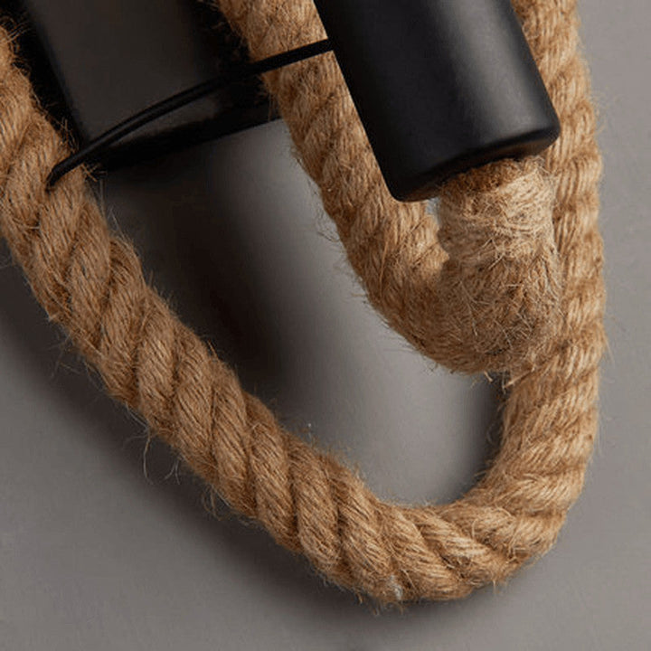 Skanto Vegglampe | Vintage Stil | Hamp Tau Lampe Design | Unik Dekorasjon | Miljøvennlig Vegglampe