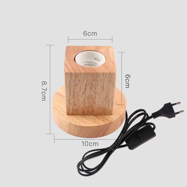 Retro Trebordlampe med Lysball – Dekorativ Belysning for Hjemmet | Skanto