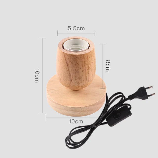 Retro Trebordlampe med Lysball – Dekorativ Belysning for Hjemmet | Skanto