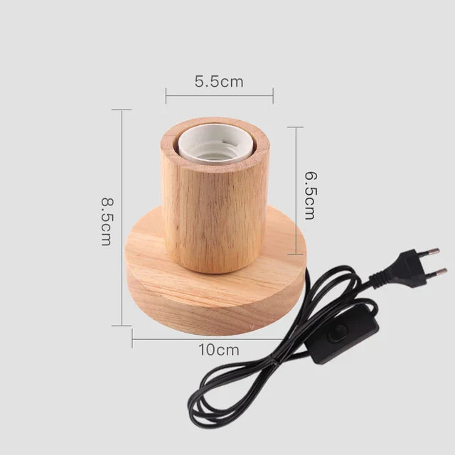 Retro Trebordlampe med Lysball – Dekorativ Belysning for Hjemmet | Skanto