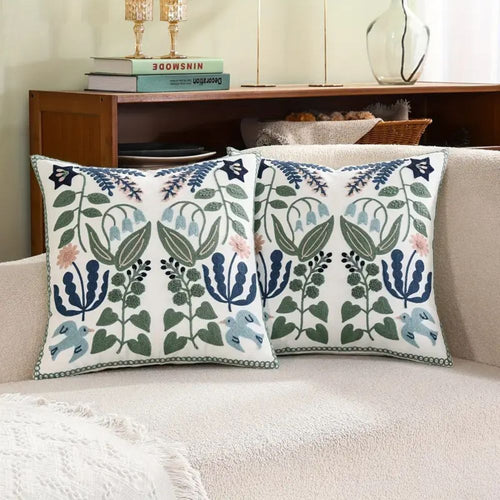 Skanto | Vintage Botanisk Broderi Putetrekk