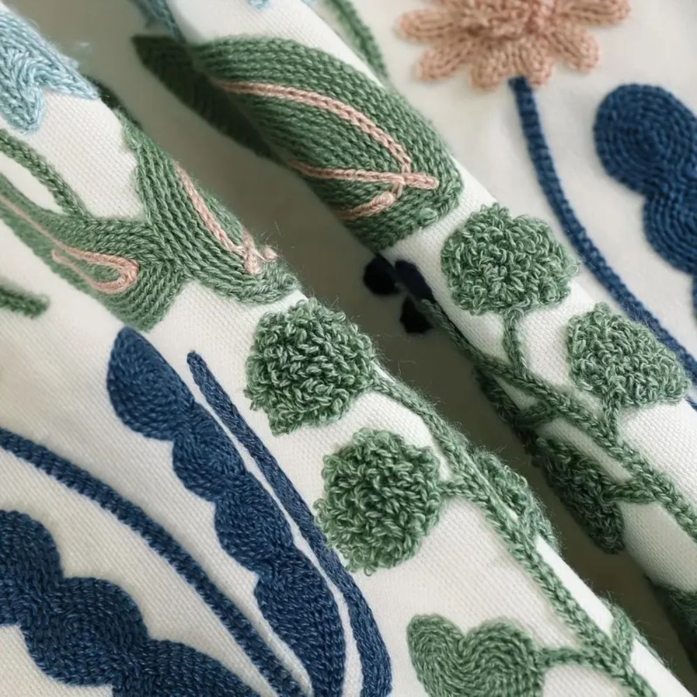 Skanto | Vintage Botanisk Broderi Putetrekk