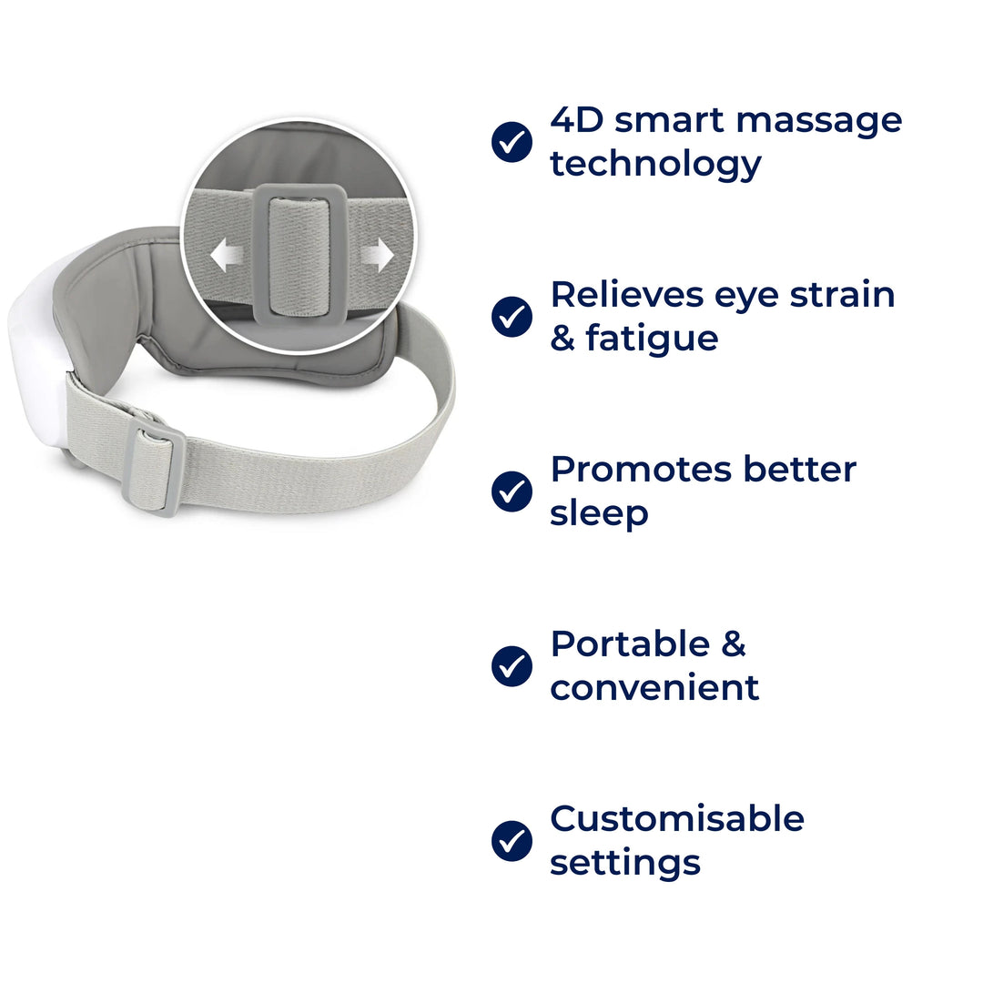 Vistella | 4D Smart Eye Massager - Lufttrykk - Vibrasjon - Varmebehandling for Øyetretthet - Søvnforbedring Skanto