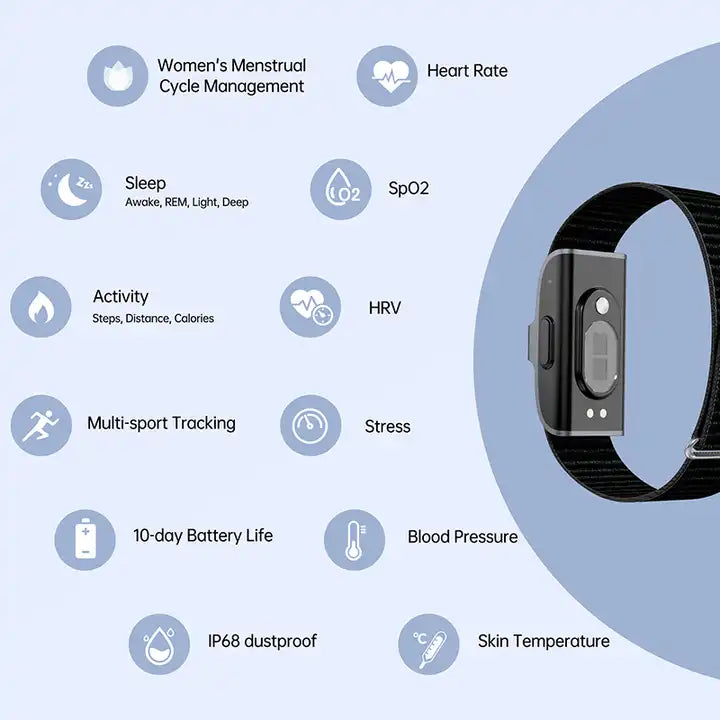 LifeTrack Aktivitetsarmbånd – Diskreter Fitness-Tracker med Herzfrequenz- og Schrittzähler