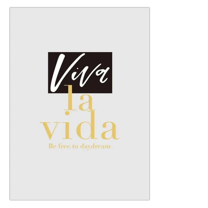 Viva La Vida Minimalistisk Fjær Mote Livsstil Sitat Vegkunst Fin Kunst Lerretstrykk Bilder For Stue Inspirerende nordisk Interiør | Skanto