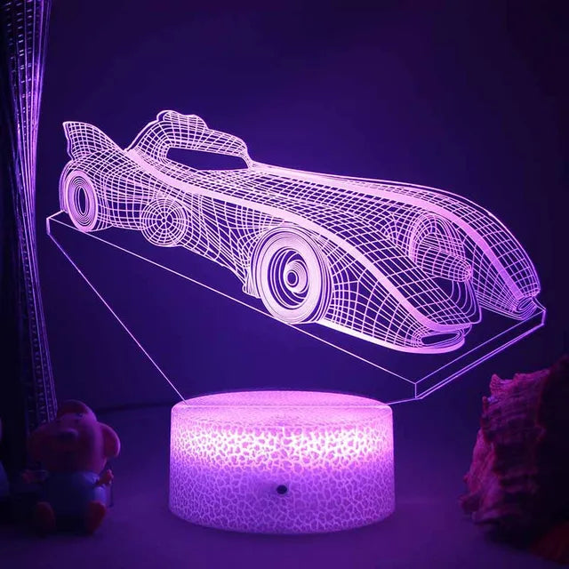 LED Nattlys - 3D Illusjonslampe for Barnerom, USB-lading | Skanto