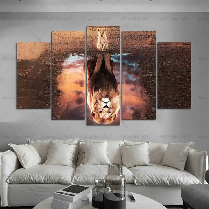 5 Panel "Vibrant Animal Design" Wall Art Modular Pictures Poster | Skanto