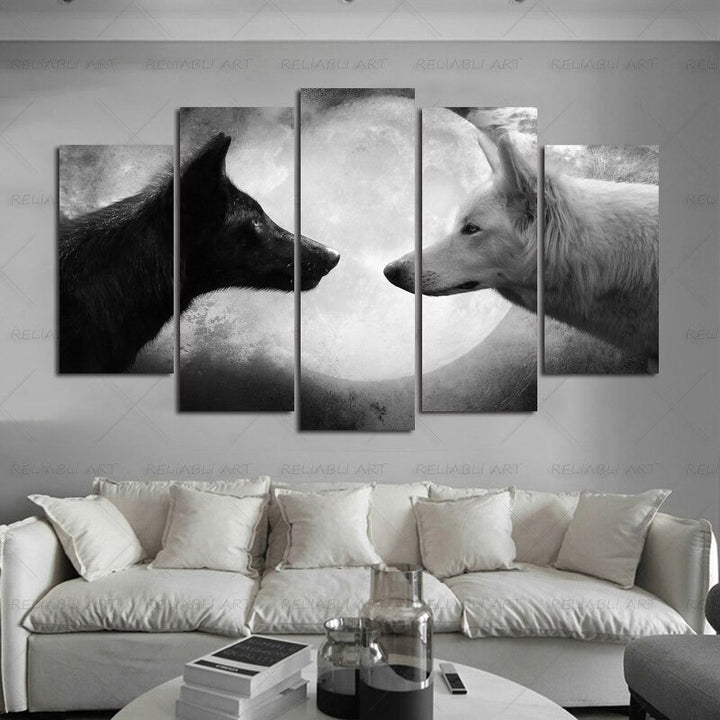 5 Panel "Vibrant Animal Design" Wall Art Modular Pictures Poster | Skanto