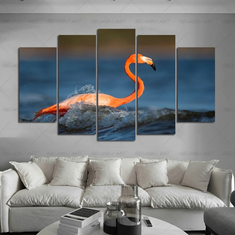 5 Panel "Vibrant Animal Design" Wall Art Modular Pictures Poster | Skanto