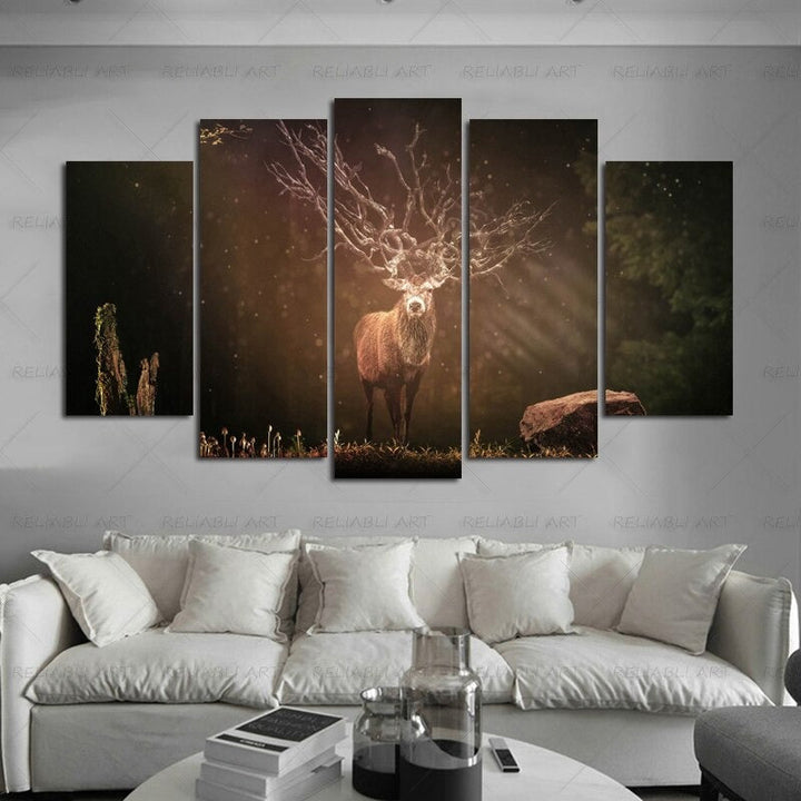 5 Panel "Vibrant Animal Design" Wall Art Modular Pictures Poster | Skanto