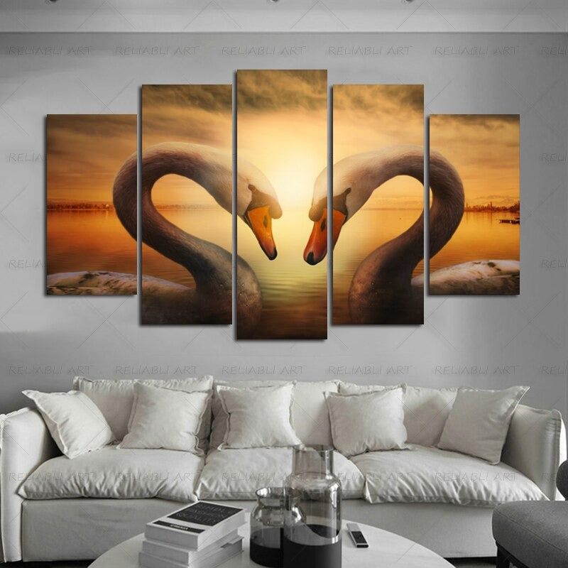 5 Panel "Vibrant Animal Design" Wall Art Modular Pictures Poster | Skanto