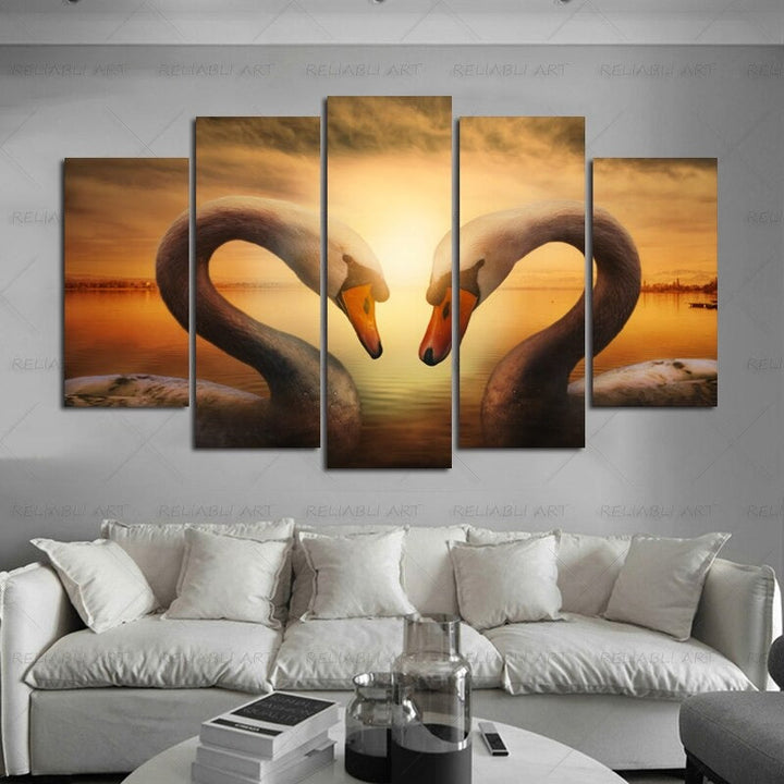 5 Panel "Vibrant Animal Design" Wall Art Modular Pictures Poster | Skanto