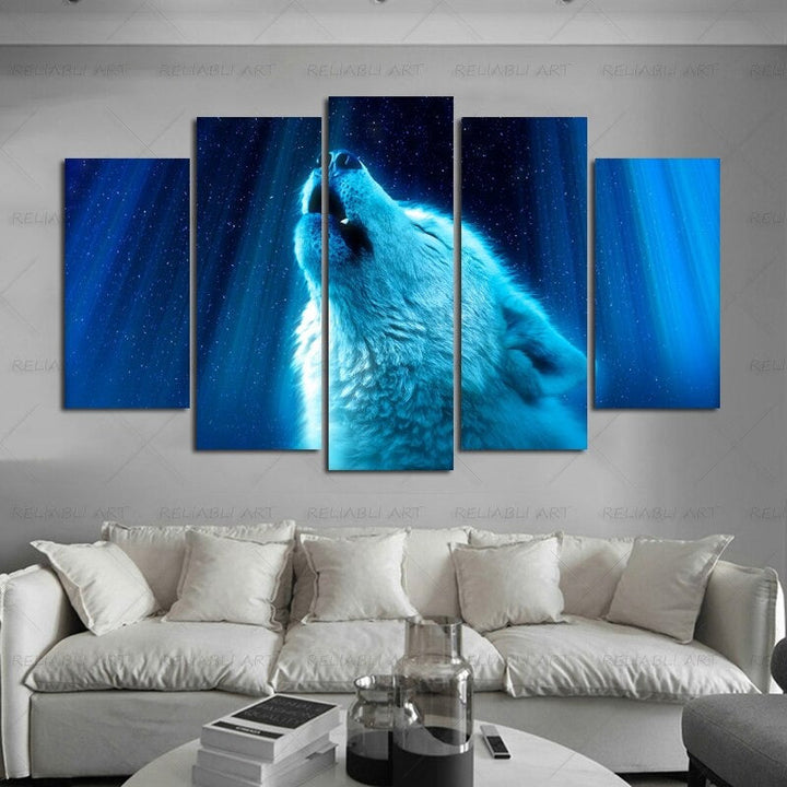 5 Panel "Vibrant Animal Design" Wall Art Modular Pictures Poster | Skanto