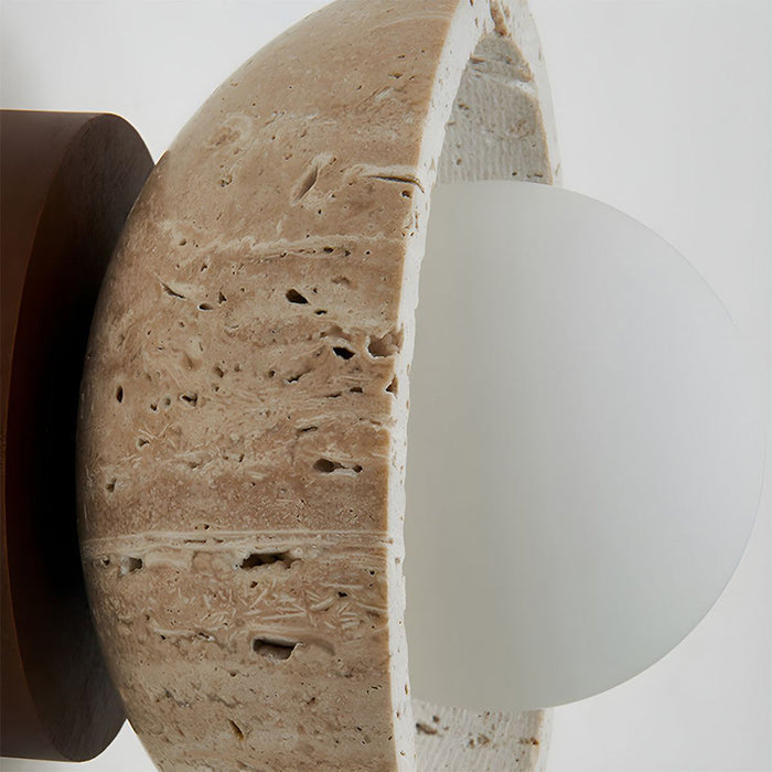 Skanto | Boho Travertin Naturstein LED Vegglampe